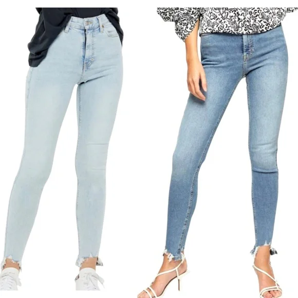 Topshop Grey High Waist Jaime Ankle Cut Off - Picture 1 of 2